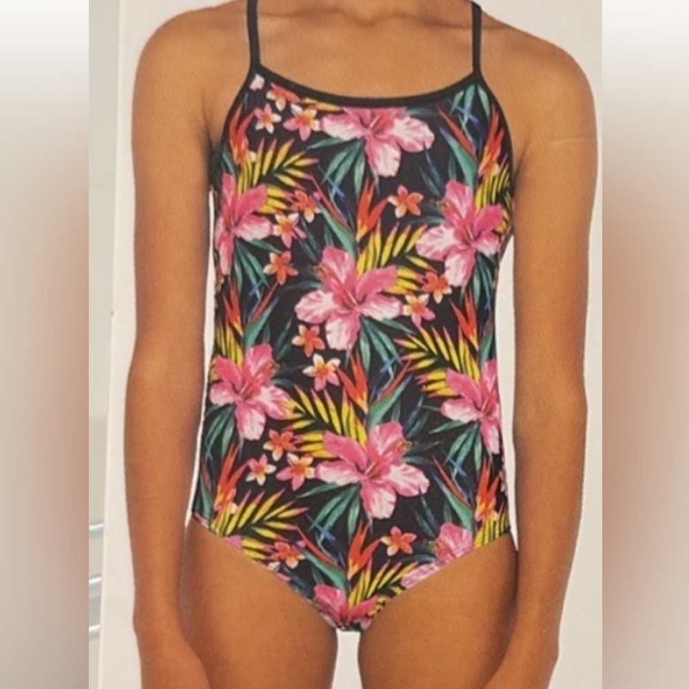 Hurley - Girls One Piece Bathing Swim Suit. Razor Back. UPF 50. Size 5/6. NWT